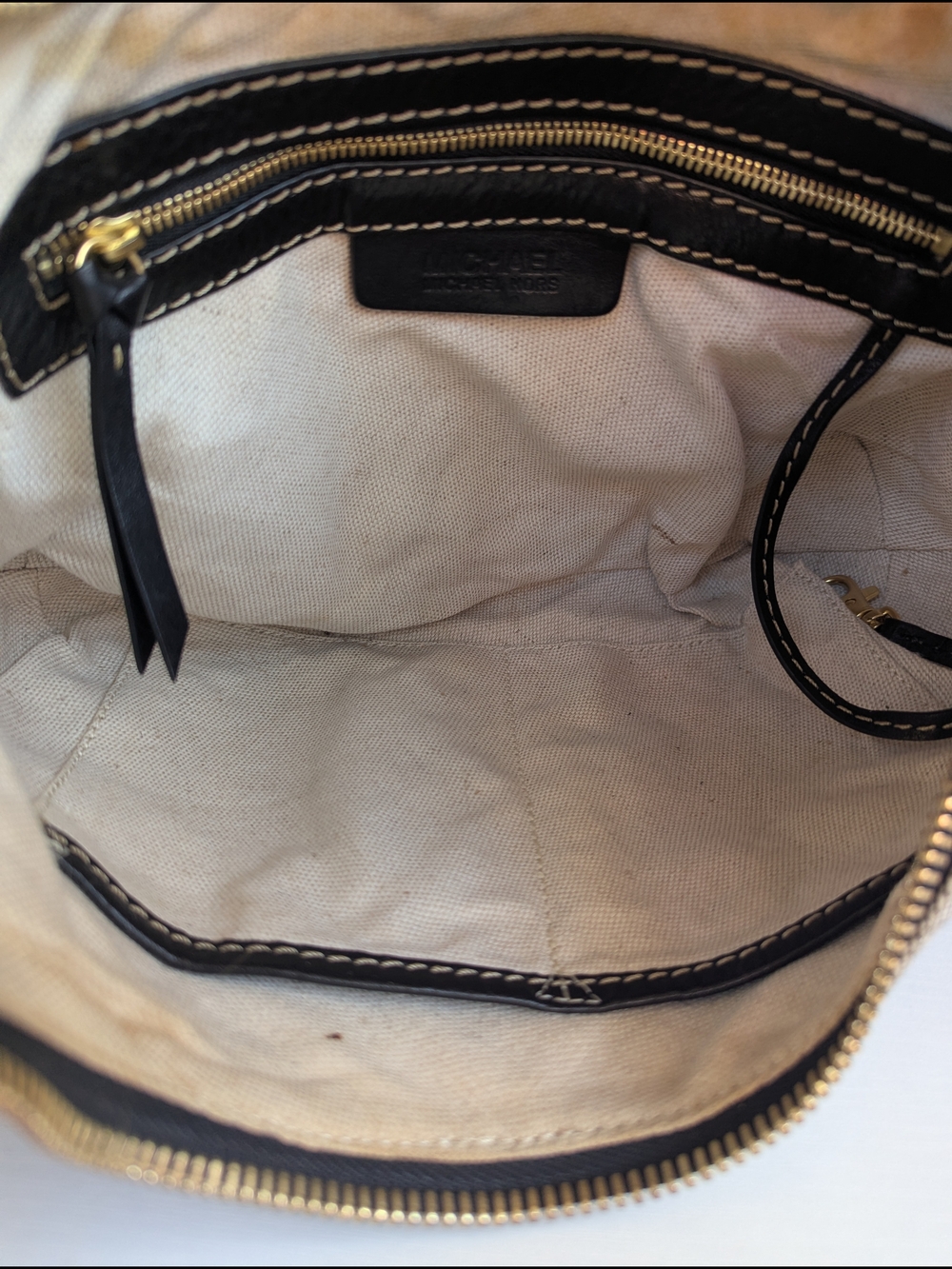 vintage Michael Kors Yacht Club canvas and leather buckle hobo bag. - Picture 8 of 10